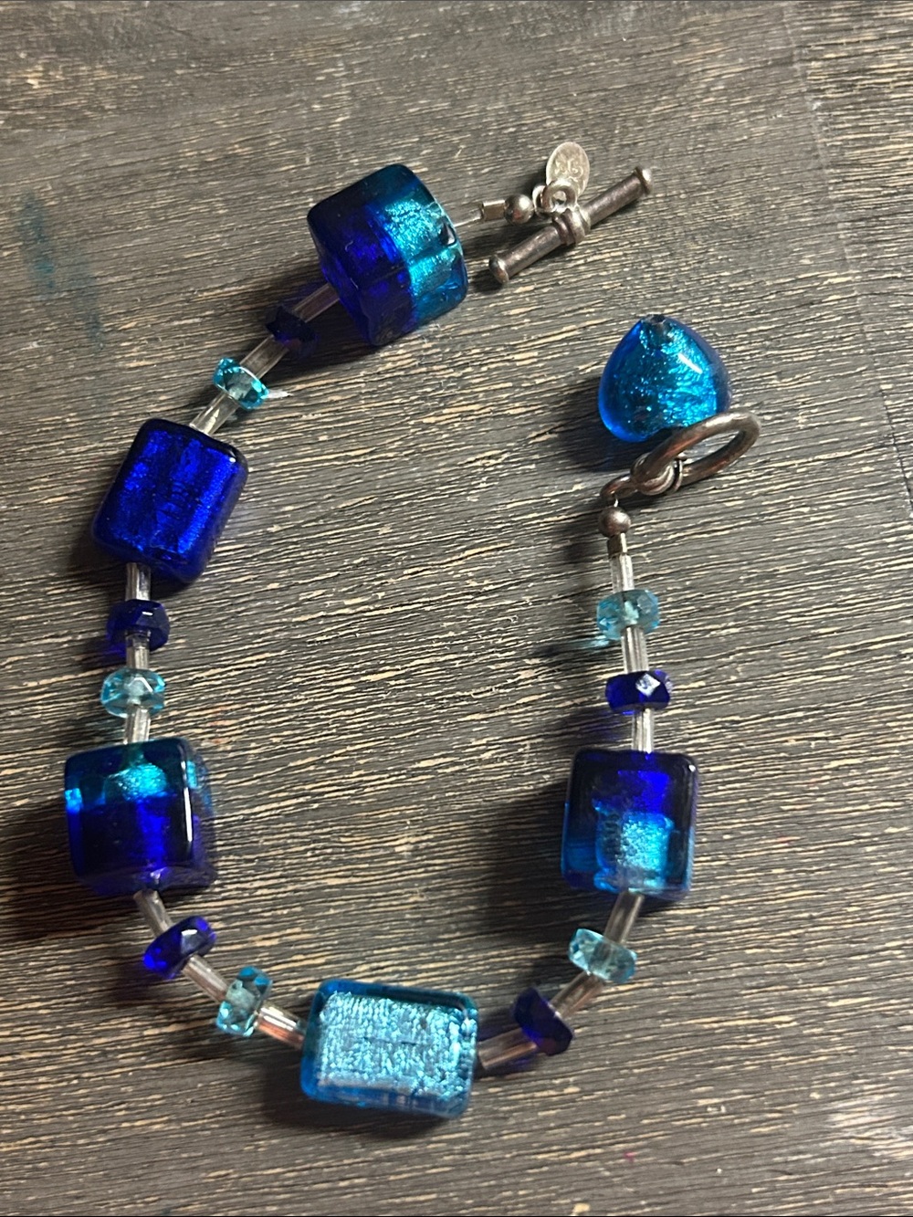 Handmade‎ Blue Murano Glass Beaded Bracelet - Unknown Maker